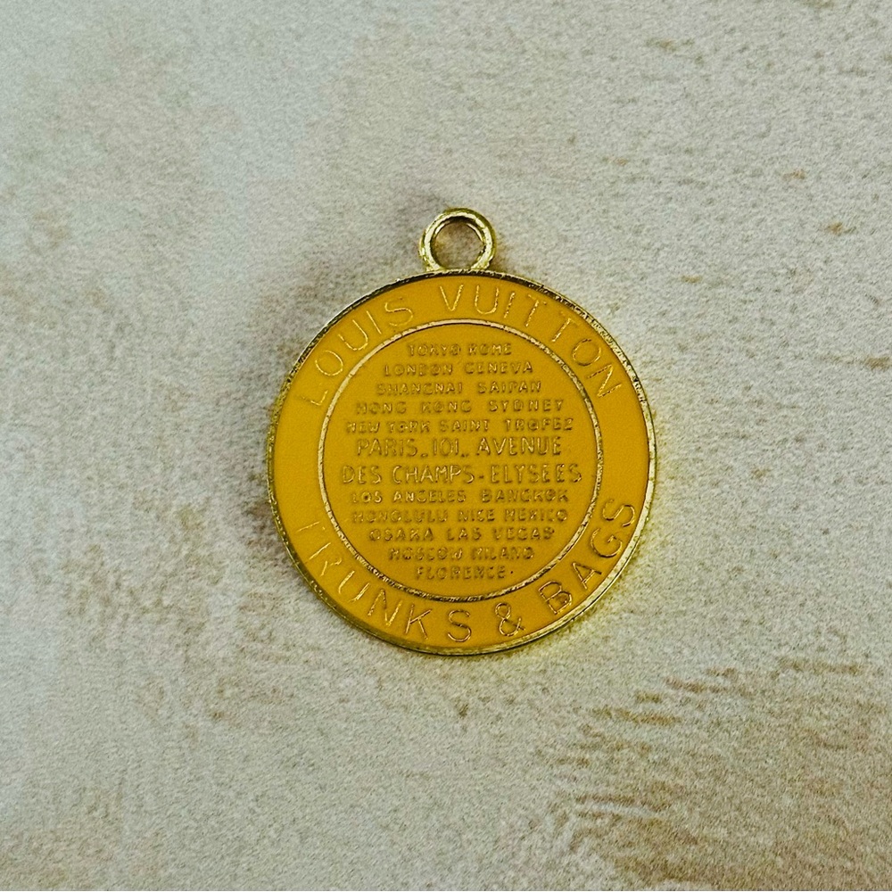 Louis Vuitton Yellow, Gold Charm, Pendant, Medallion, Trunks & Bags, Necklace